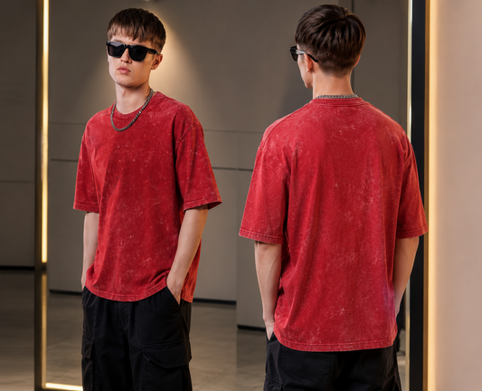 Oversized acid-wash streetwear Tshirt