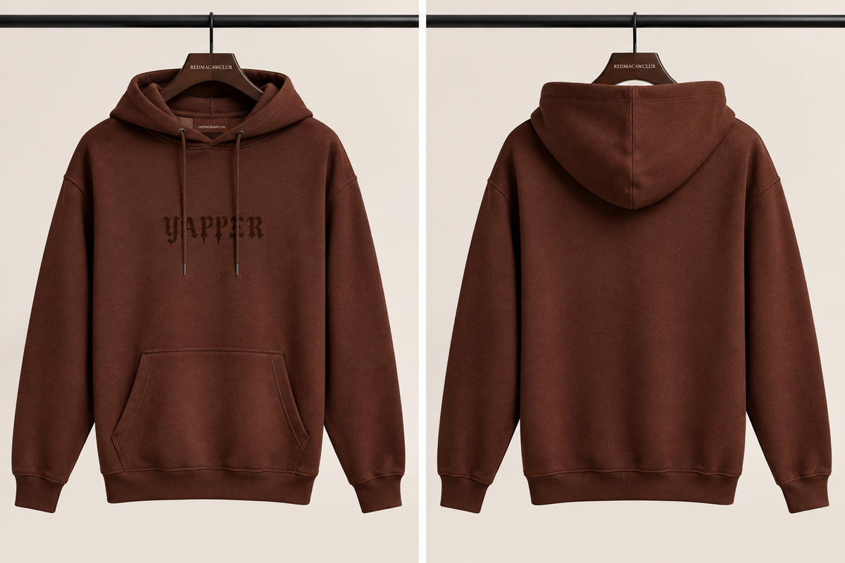 Yapper Unisex Coffee Brown Hoodie-350 GSM