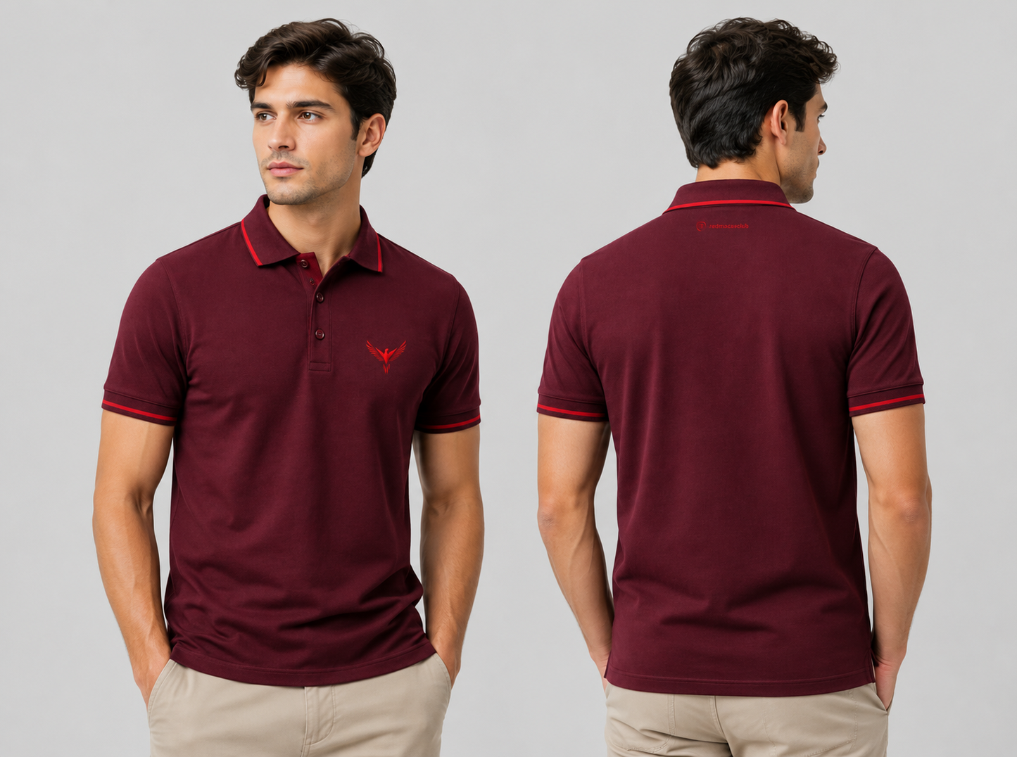 Tipping Polo T-Shirt -Maroon