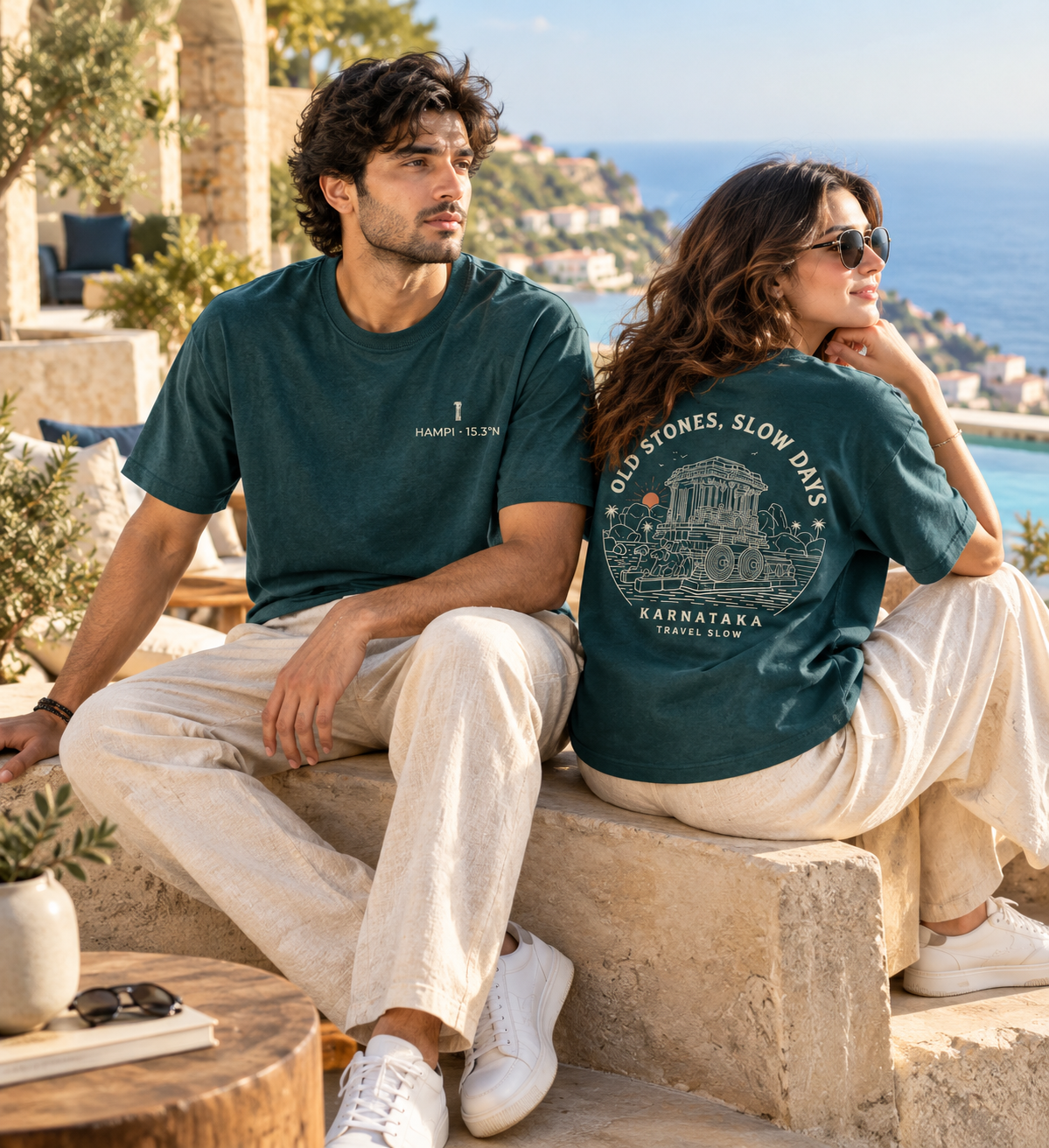 HUMPI - UNISEX REGULAR SLIM FIT GREEN TEE - 240 GSM FRENCH TERRY
