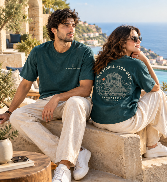 HUMPI - UNISEX REGULAR SLIM FIT GREEN TEE - 240 GSM FRENCH TERRY