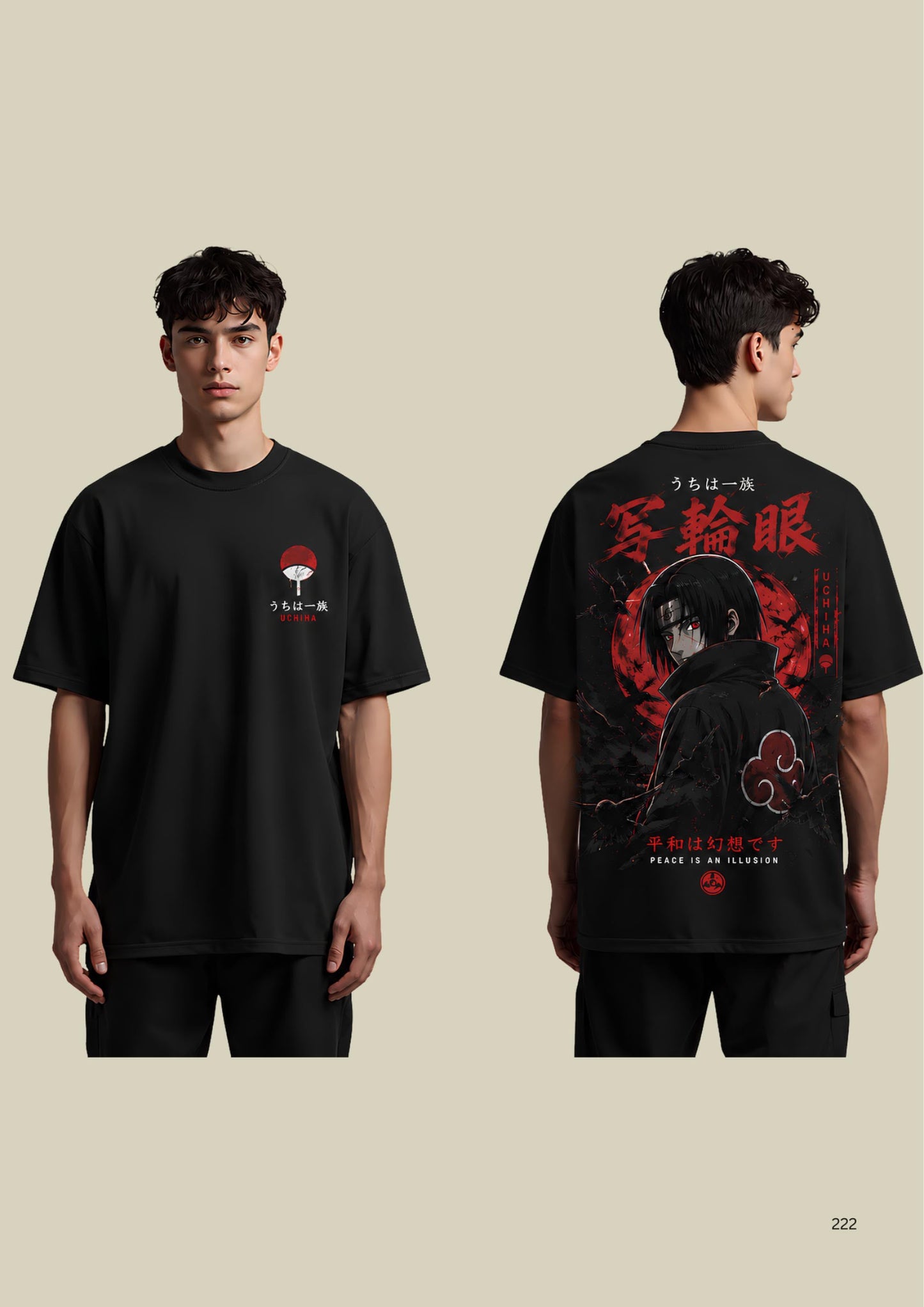Black Oversized streetwear graphic t-shirt
