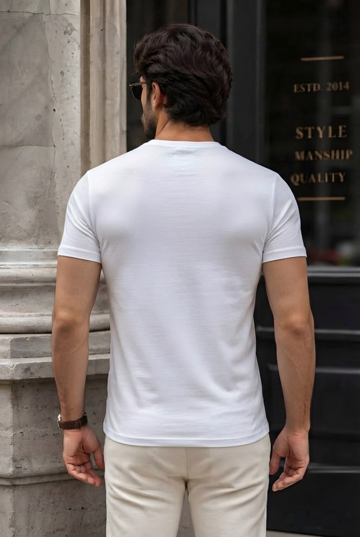 MINIMALIST REGULAR SLIM FIT WHITE TEE- FRENCH TERRY 240 GSM