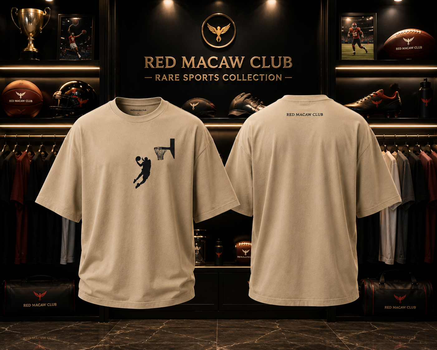 Rare Sports Edition Oversized Drop Shoulder-Beige Colour