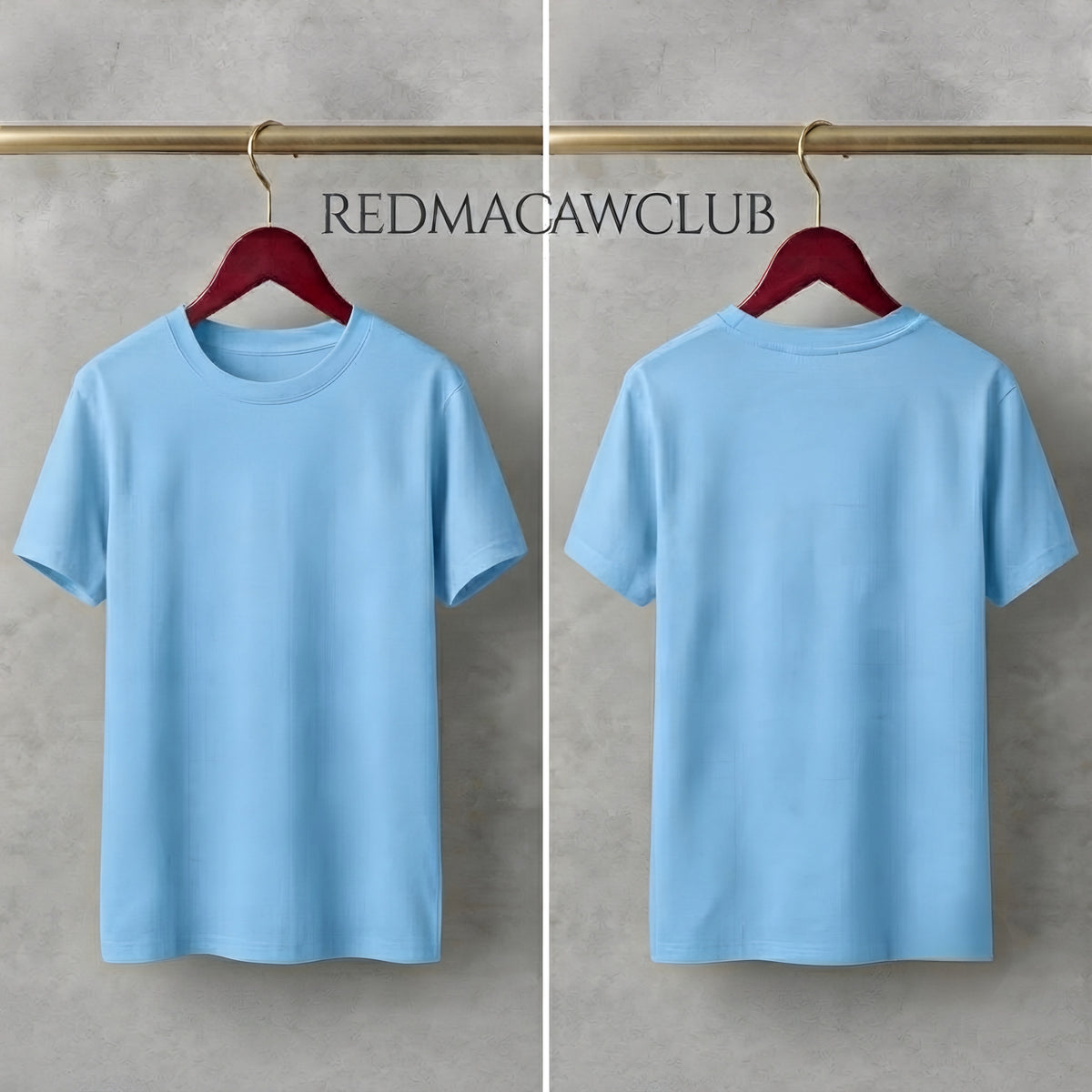 MINIMALIST REGULAR SLIM FIT ICE BLUE TEE -240 GSM FRENCH TERRY