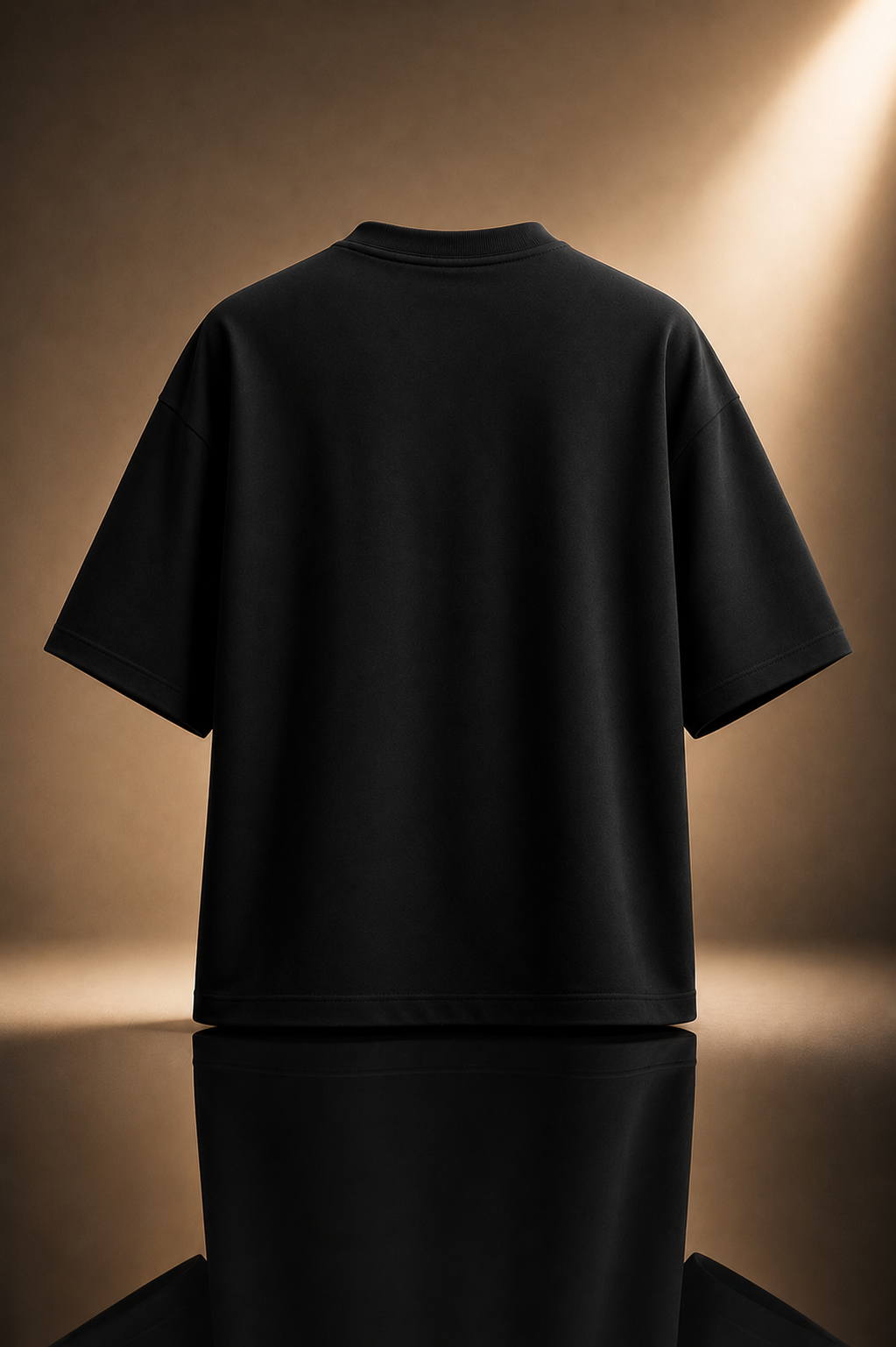 Oversized black drop-shoulder t-shirt- Black