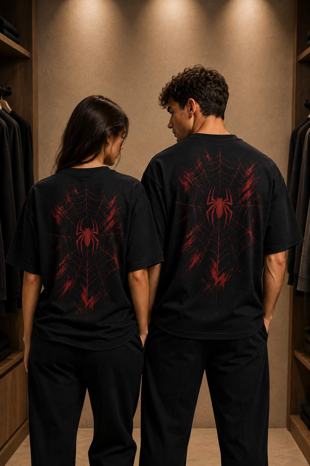 Spider-Man Edition-Oversized Drop Shoulder Tshirt-Black Colour