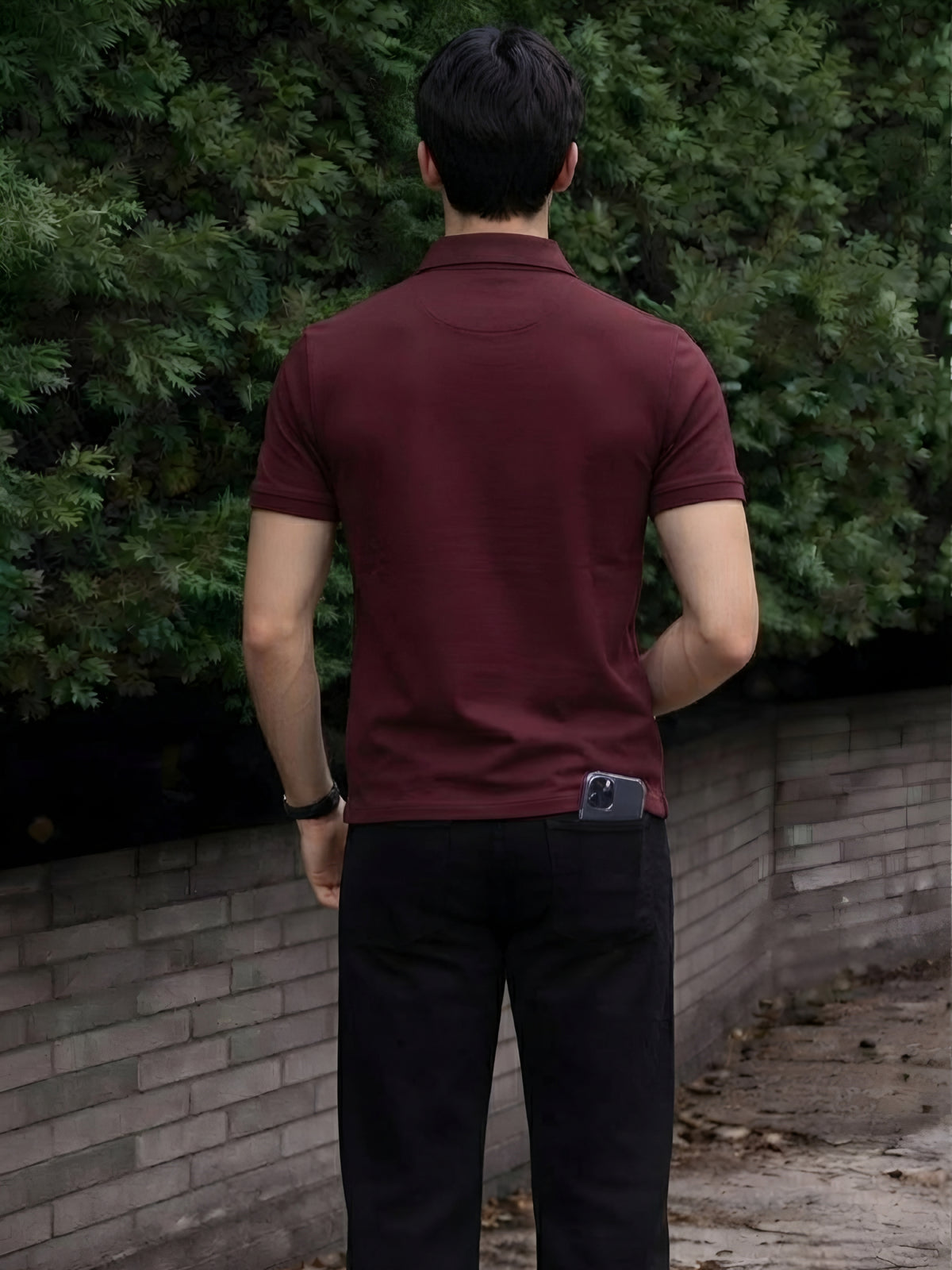 CLASSIC SOLID MAROON POLO TEE - 240 GSM FRENCH TERRY