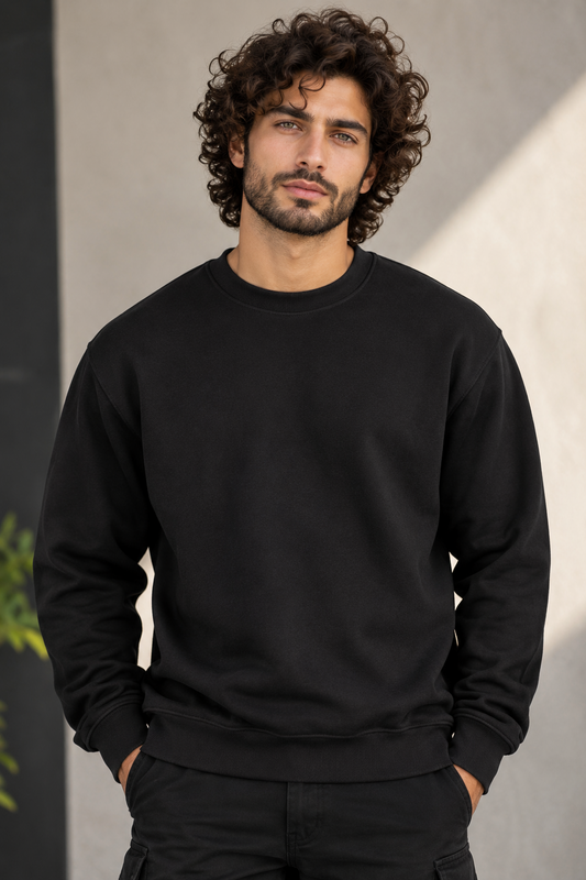 Classic Unisex Black Sweatshirt 300 GSM