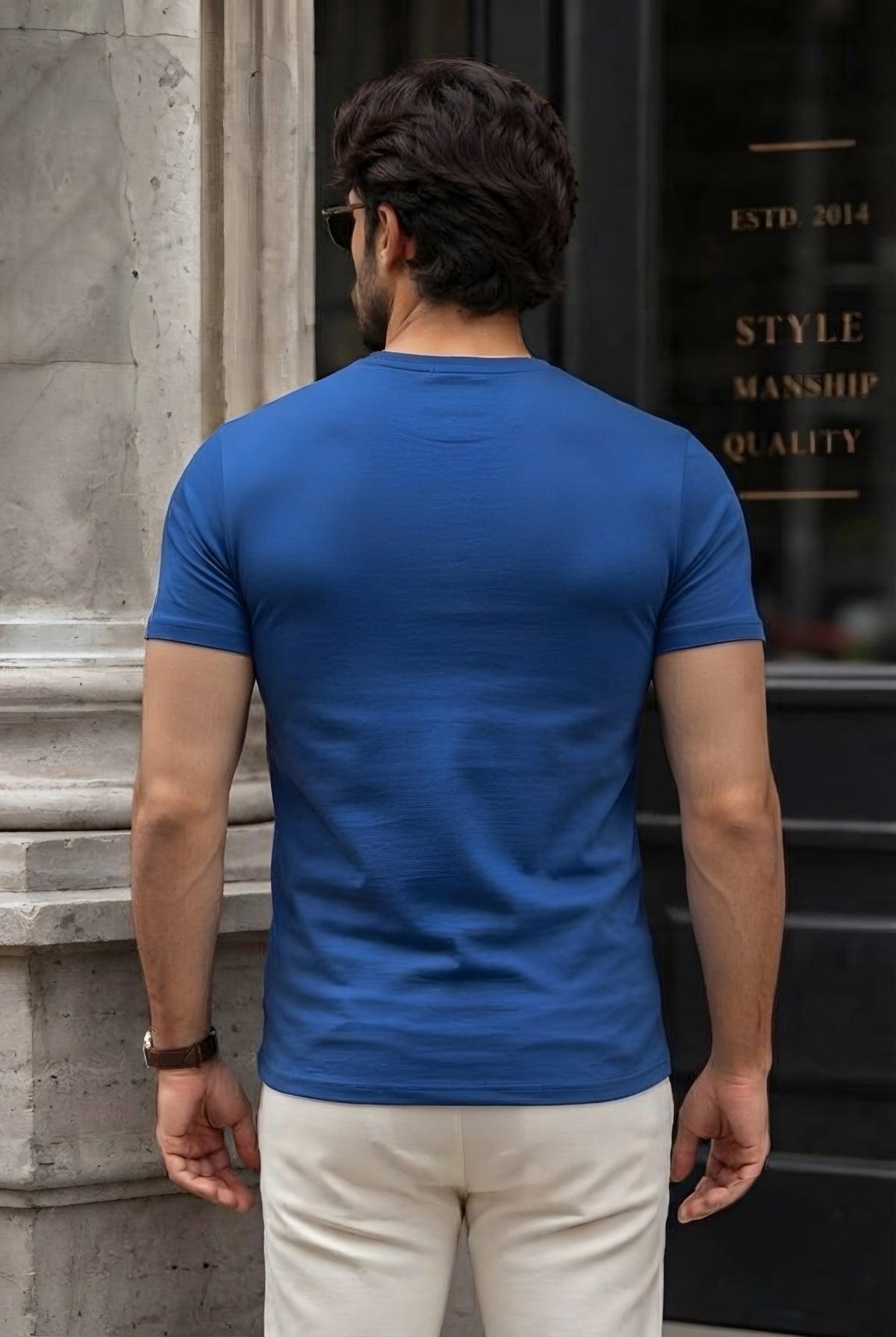 MINIMALIST REGULAR SLIM FIT ROYAL BLUE TEE - 240 GSM FRENCH TERRY