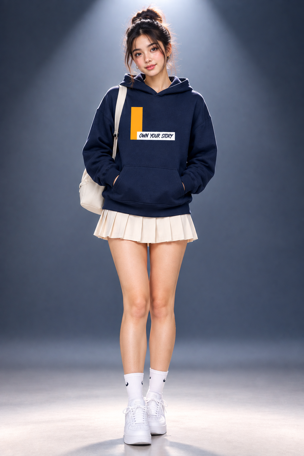 OWN YOUR STORY - UNISEX NAVY BLUE HOODIE - 300 GSM