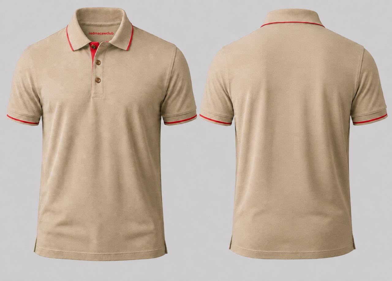 Tipping Polo Tshirt-Beige Colour