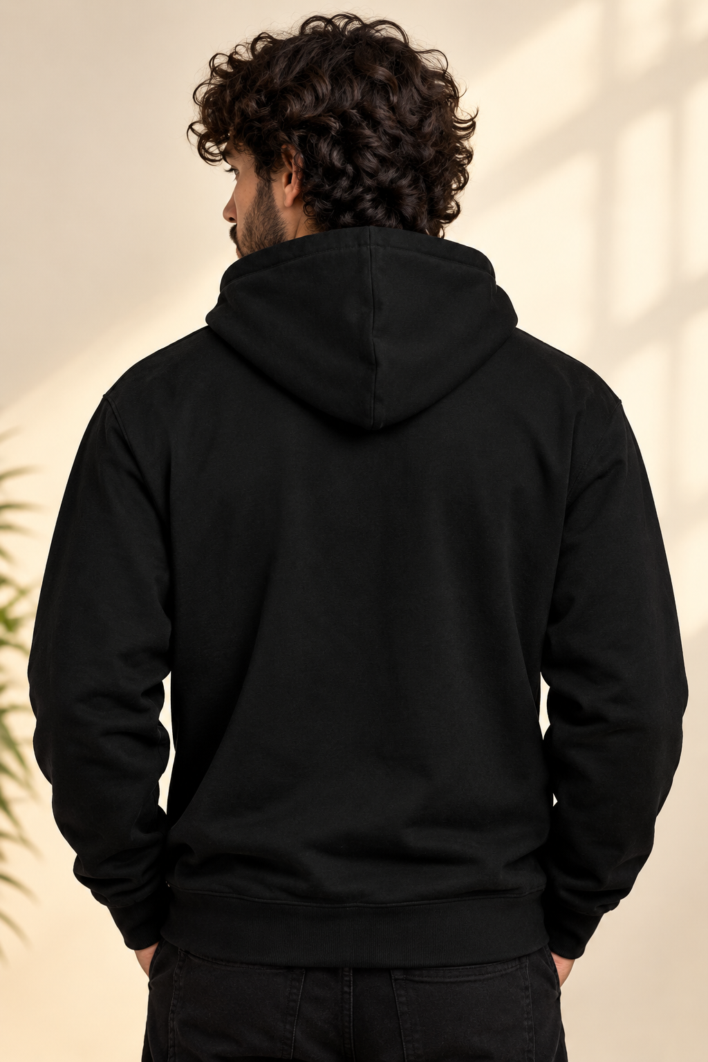 YAPPER UNISEX BLACK HOODIE-350 GSM
