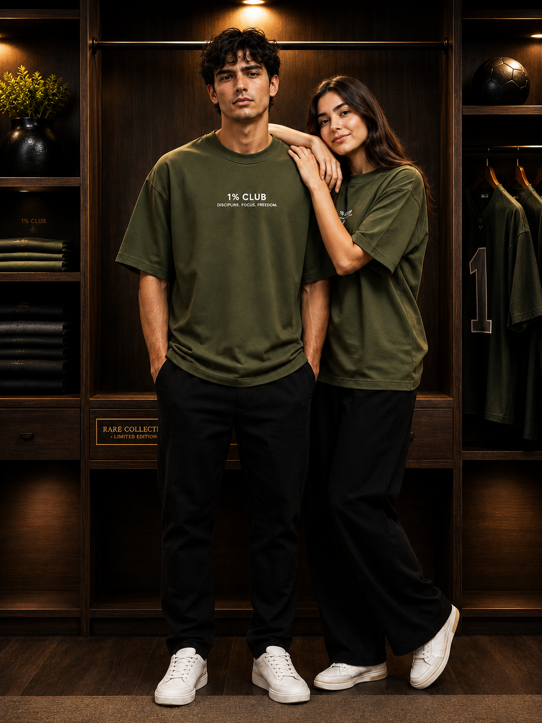 1% CLUB Oversized Drop Shoulder Tshirt—1% RULE Olive Green