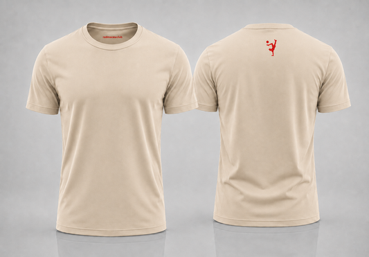 Casual Slim Fit (Regular) crew neck t-shirt- Beige Colour