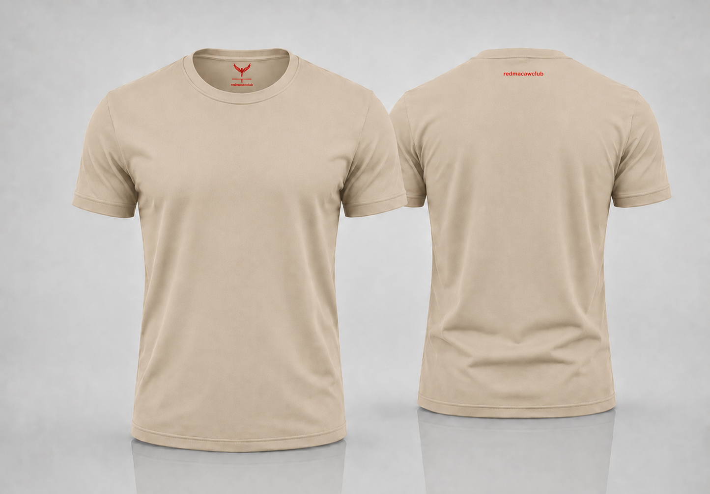 Crew Neck Short-Sleeve T-shirt - Beige colour
