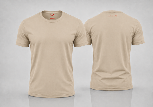 Crew Neck Short-Sleeve T-shirt - Beige colour