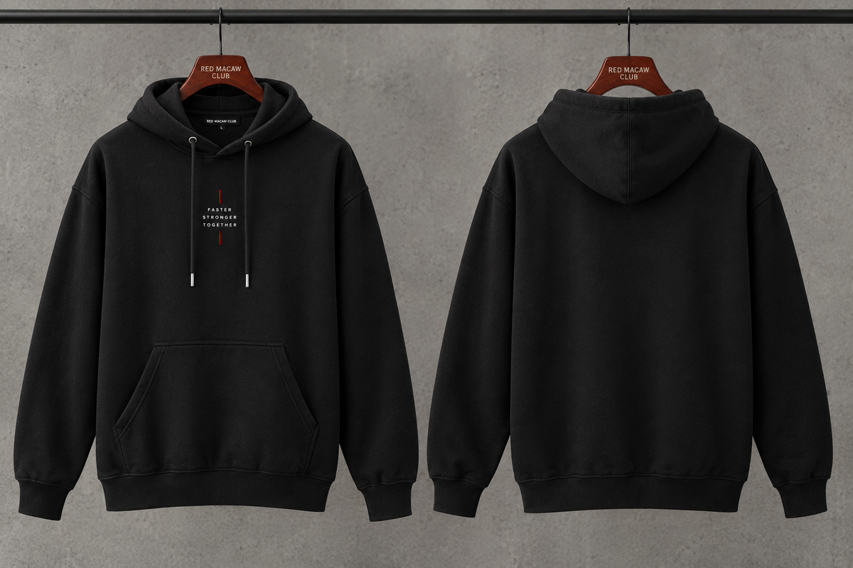 FASTER EDITION BLACK HOODIE- 300 GSM FRENCH TERRY
