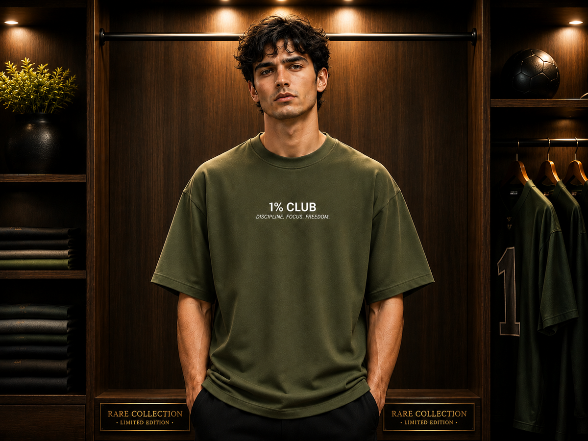 1% CLUB Oversized Drop Shoulder Tshirt—1% RULE Olive Green