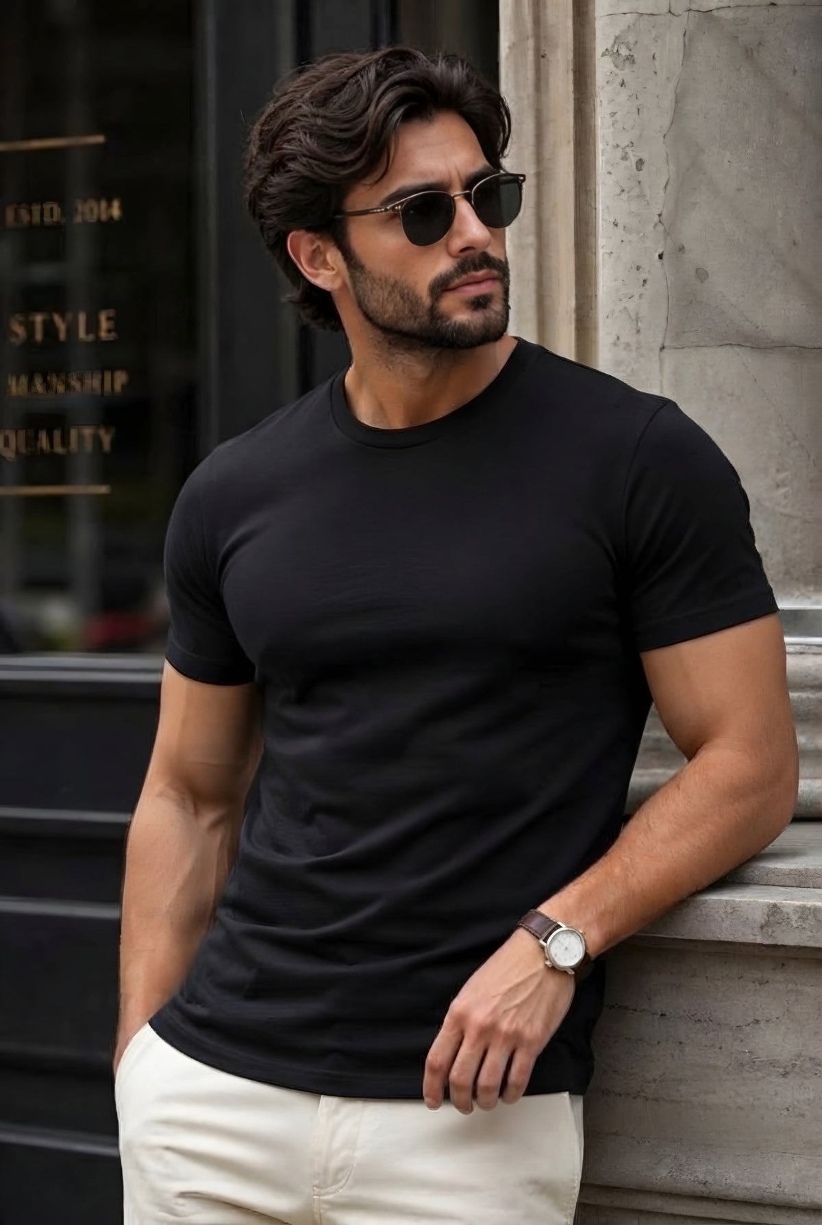 MINIMALIST REGULAR SLIM FIT NAVY BLUE - 240 GSM FRENCH TERRY