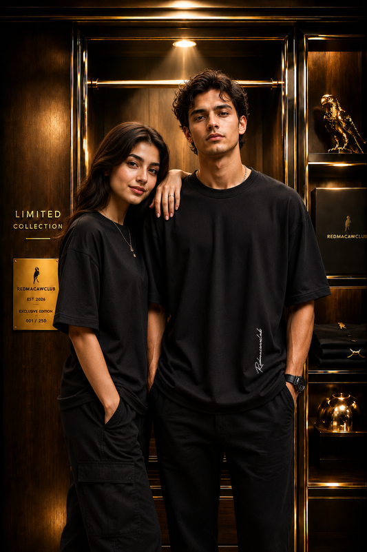 Signature Edition Oversized Drop Shoulder Tshirt-Signature Black