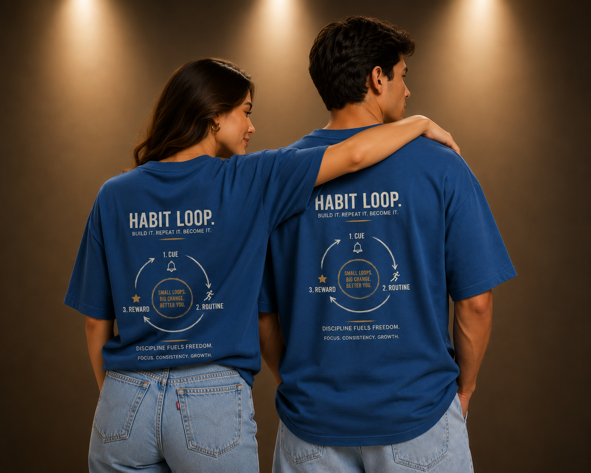 Oversized Drop Shoulder Streetwear T-shirt-Blue Colour