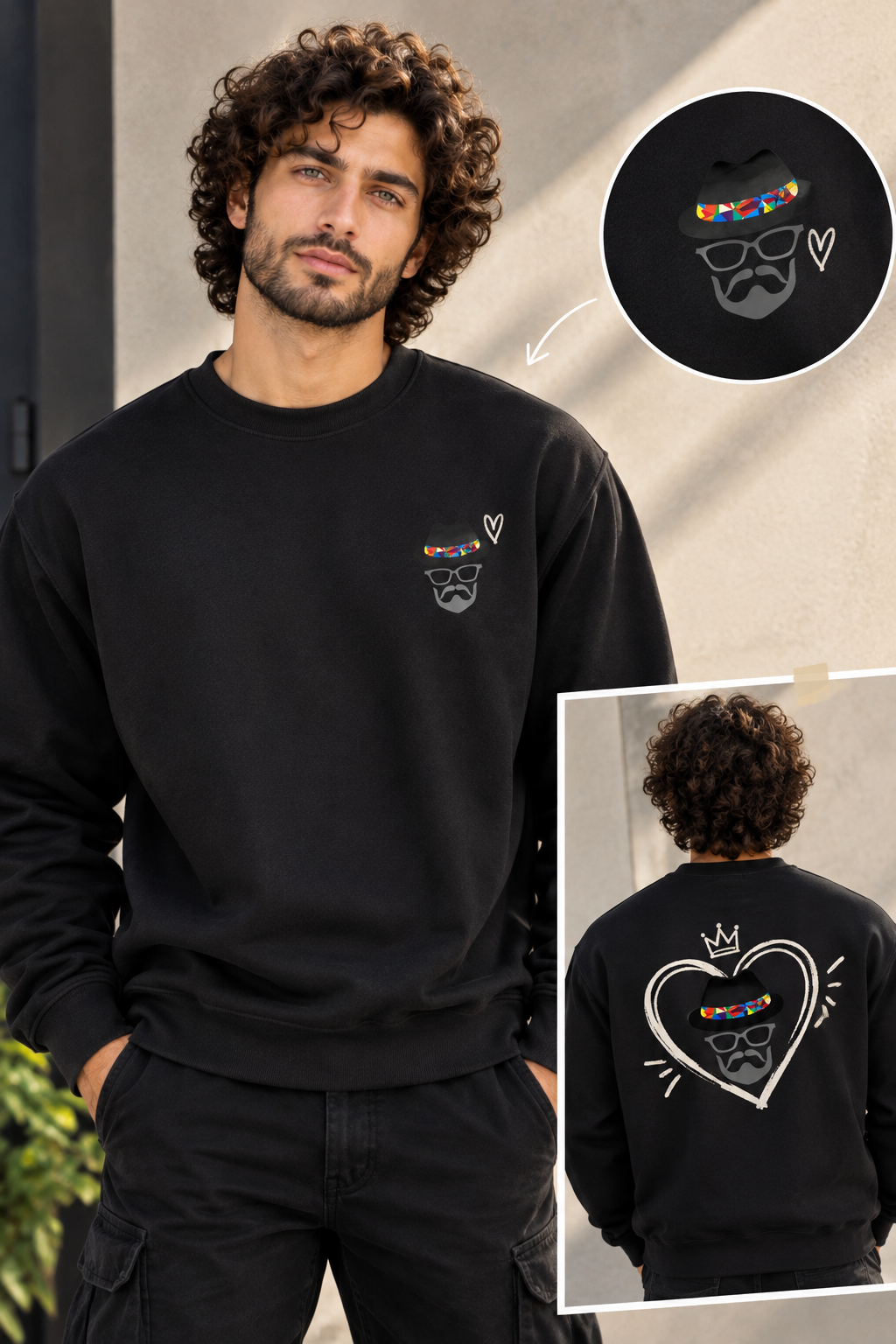 Just a Vibe Black Sweatshirt-300 GSM