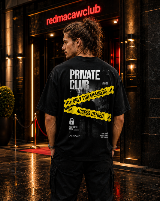 Access Denied-Oversized Drop Shoulder Tshirt-Black Colour