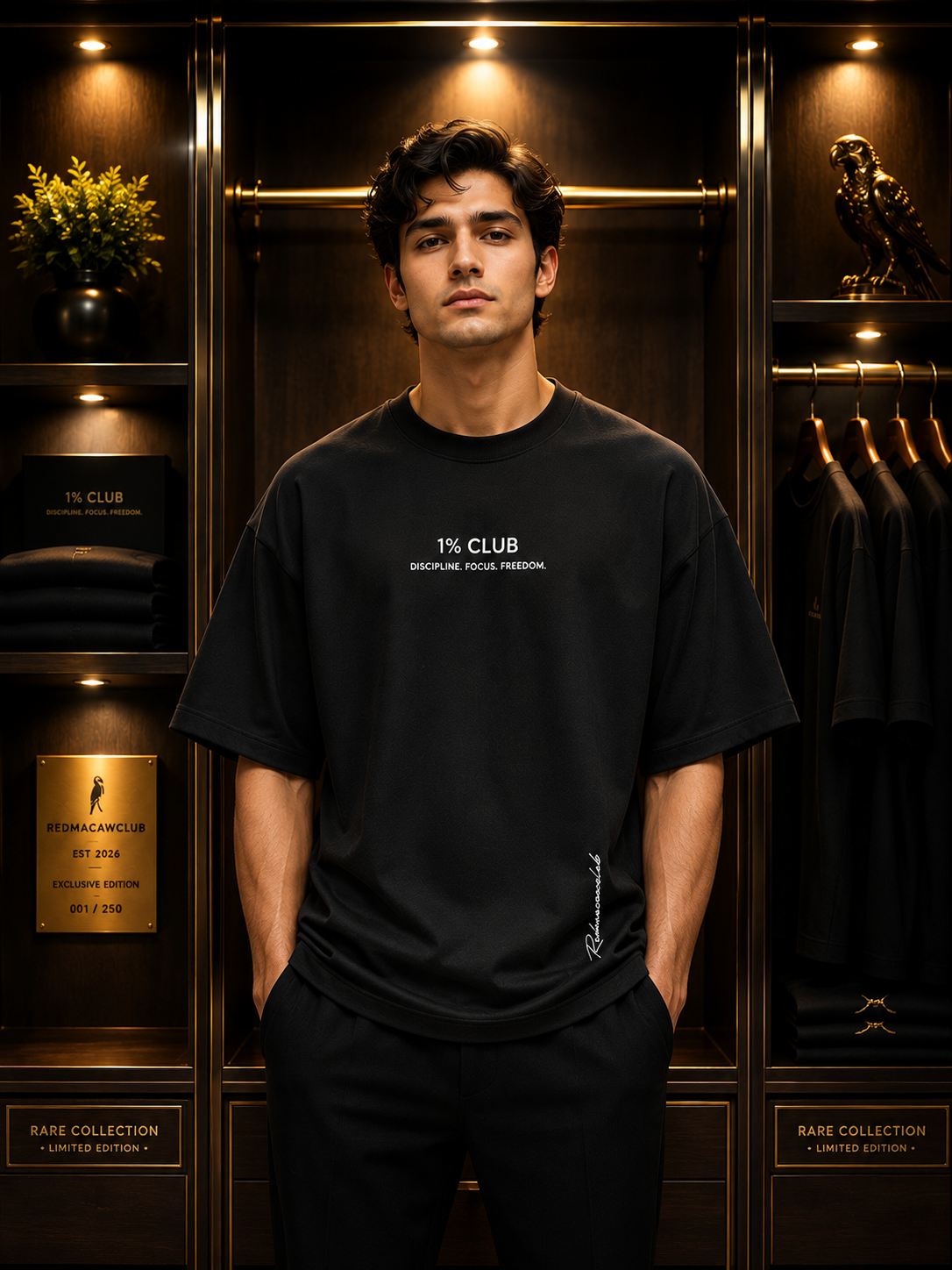 1% Rule-Oversized Drop Shoulder Tshirt-1% Club Black Colour