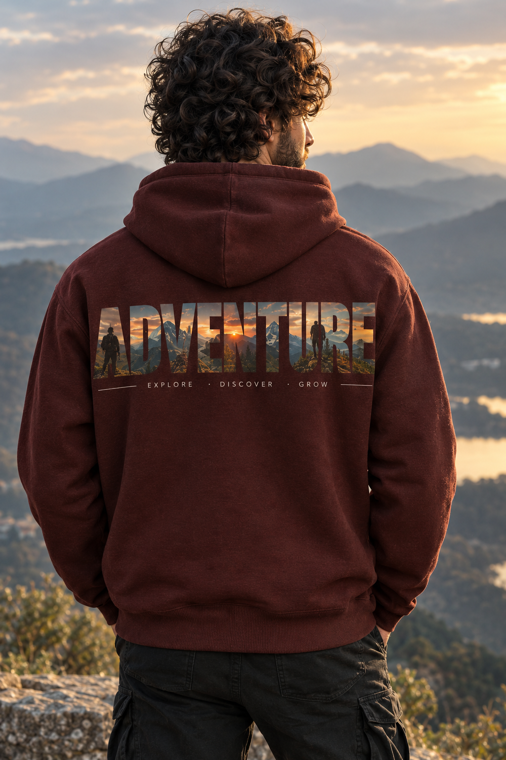 Adventure Unisex Pullover Hoodie-Coffee Brown -350 GSM