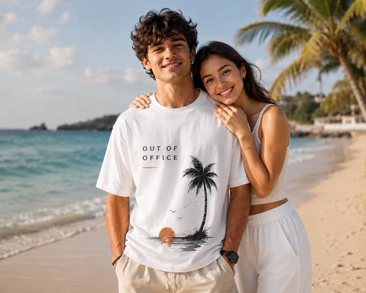 Out of Office Oversized Drop shoulder-White Colour