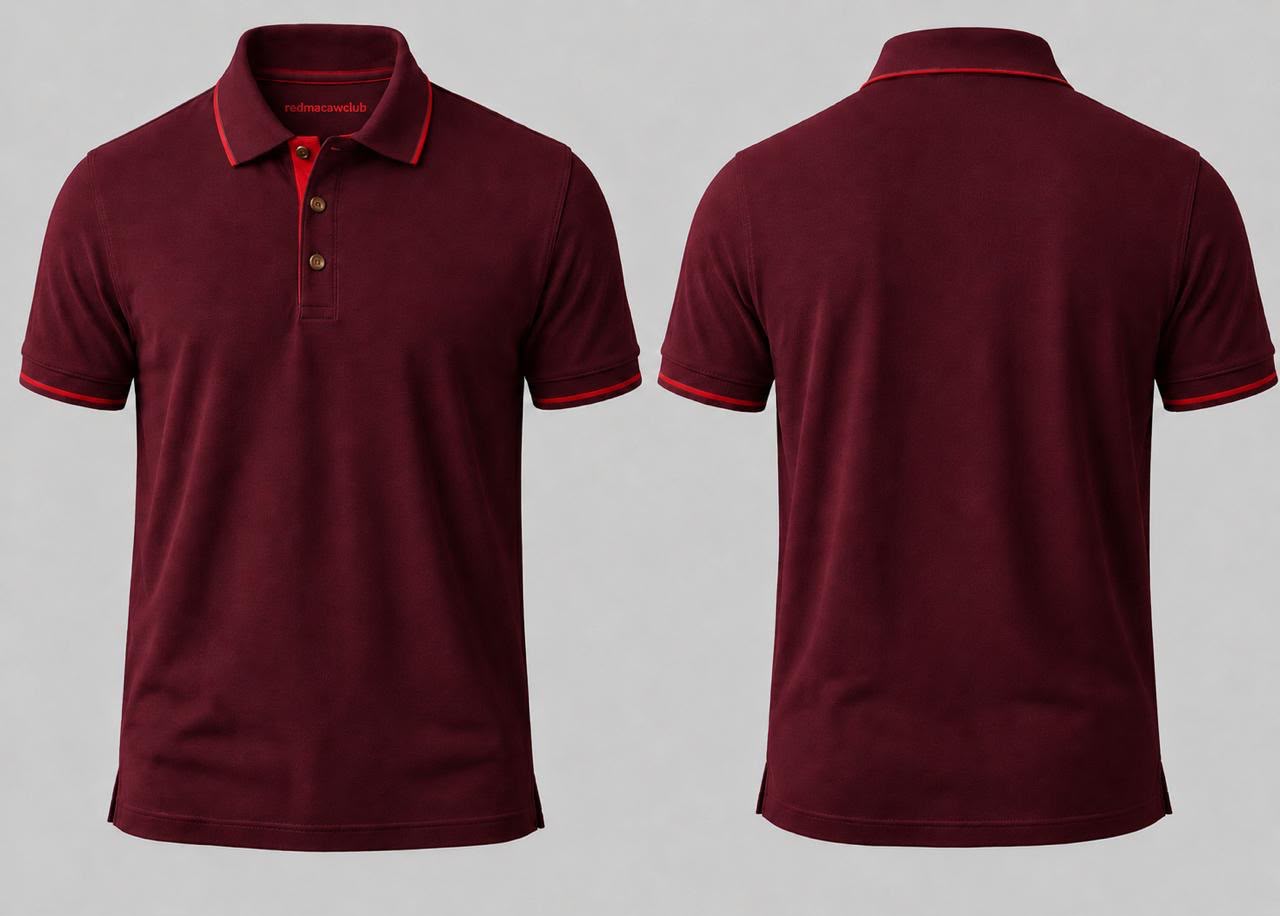 Tipping Polo Tshirt-Maroon Colour