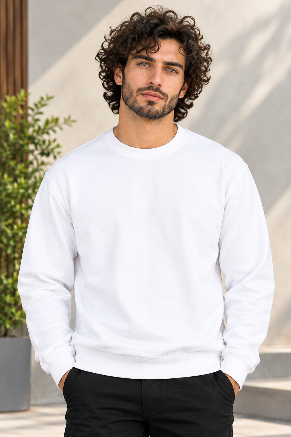 Classic Unisex white Sweatshirt 300 GSM