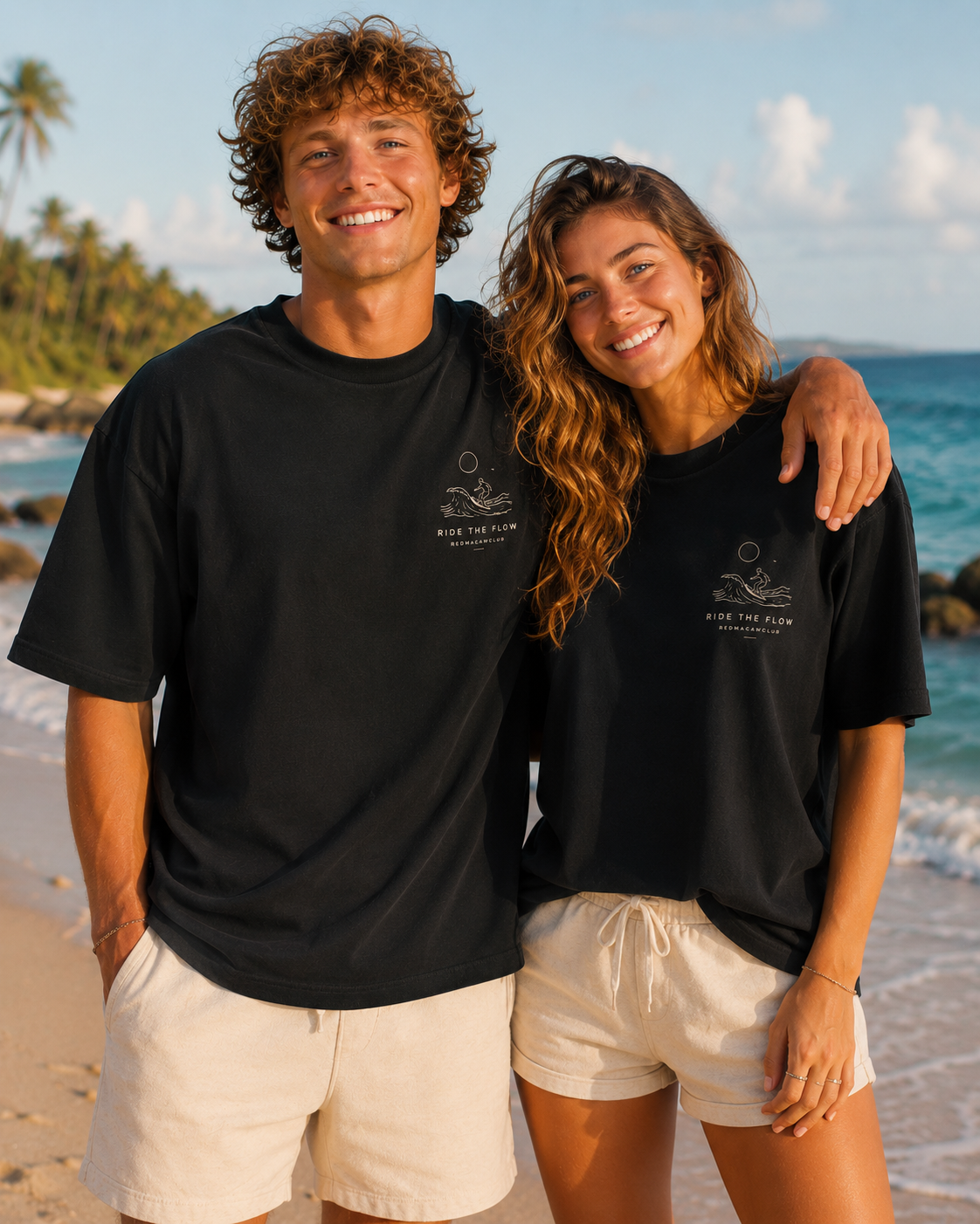 Surf Club-Oversized Minimalist Drop Shoulder Streetwear Tshirt- Black Colour