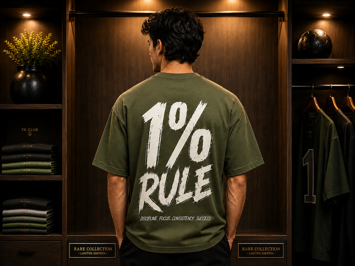 1% CLUB Oversized Drop Shoulder Tshirt—1% RULE Olive Green