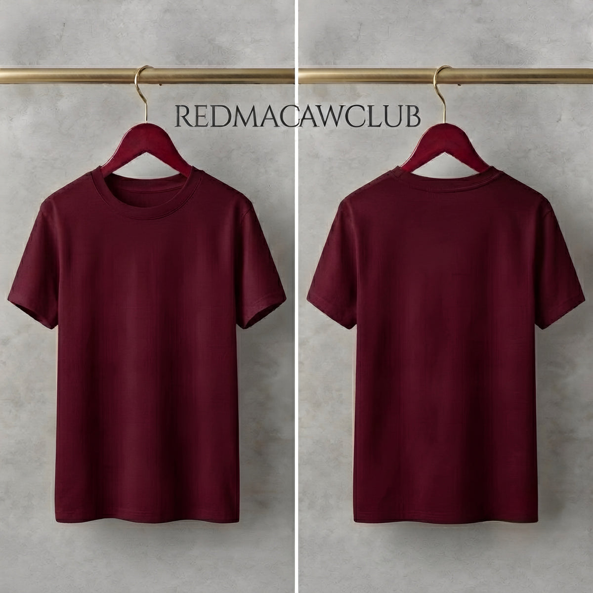 MINIMALIST REGULAR SLIM FIT MAROON TEE - 240 GSM FRENCH TERRY