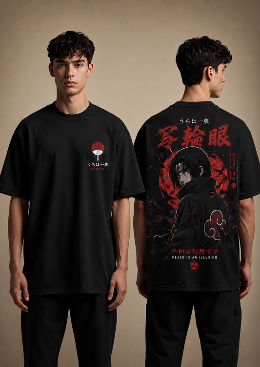 Black Oversized streetwear graphic t-shirt