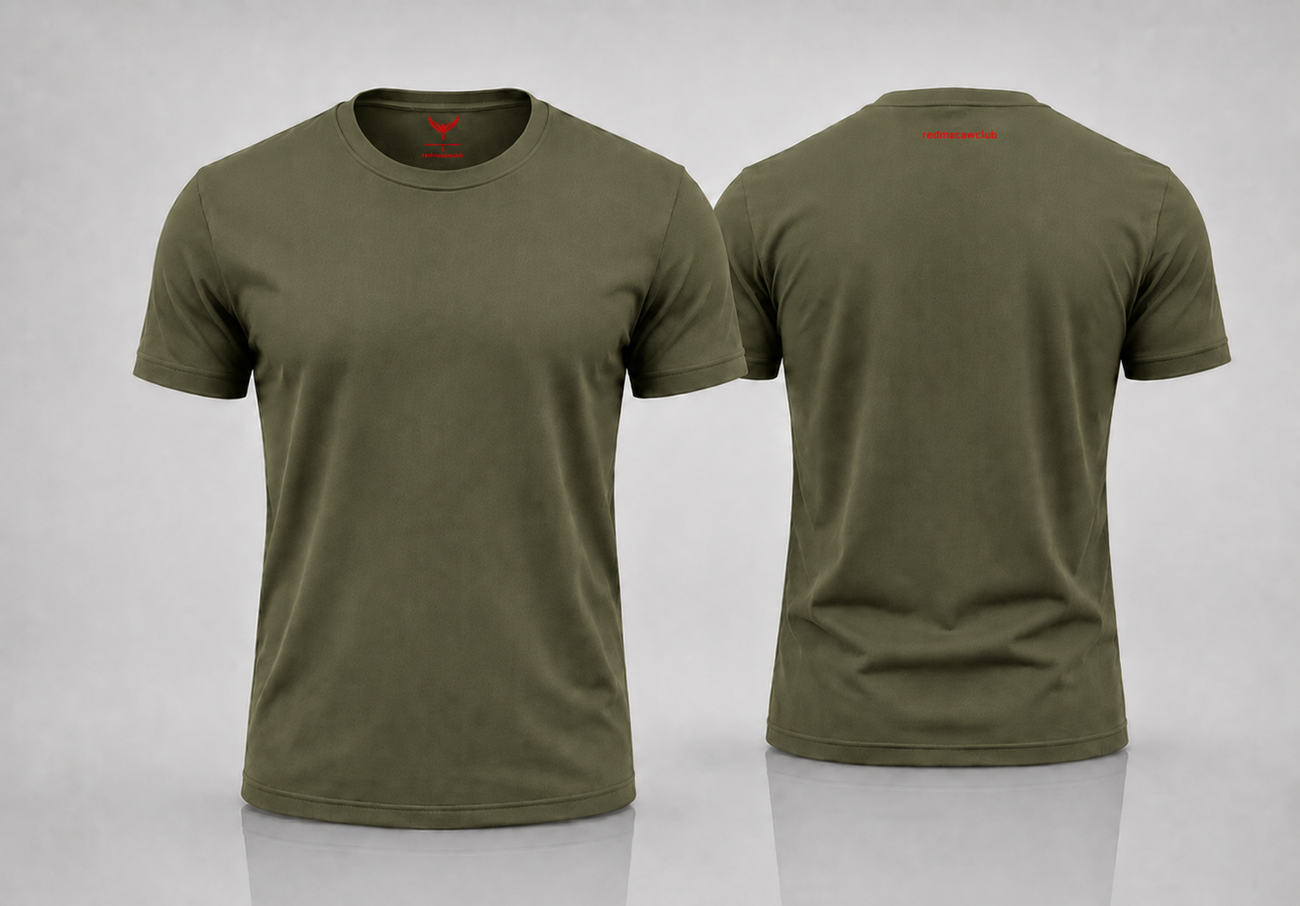 Crew Neck Short-Sleeve T-shirt - Olive Green Colour