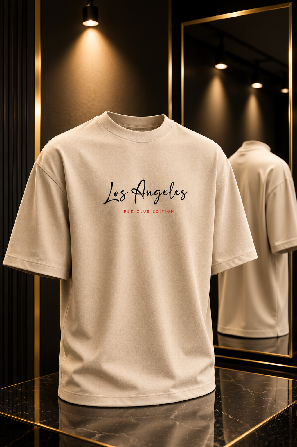 Oversized streetwear graphic t-shirt Beige colour