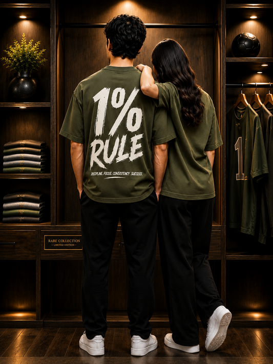 1% CLUB Oversized Drop Shoulder Tshirt—1% RULE Olive Green