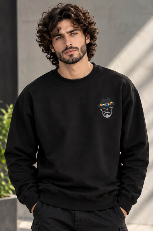 Just a Vibe Black Sweatshirt-300 GSM