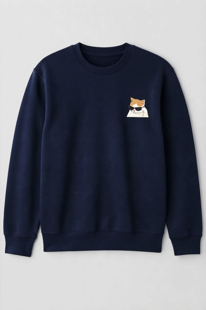 COOL PEOPLE LIVE LONGER-NAVY BLUE SWEATSHIRT-300GSM