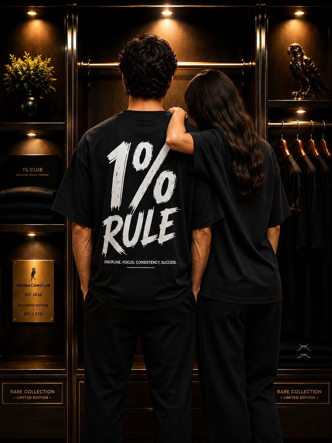 1% Rule-Oversized Drop Shoulder Tshirt-1% Club Black Colour