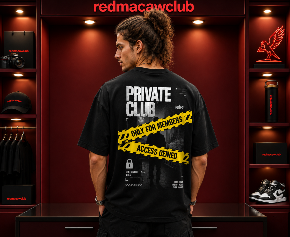 Access Denied-Oversized Drop Shoulder Tshirt-Black Colour