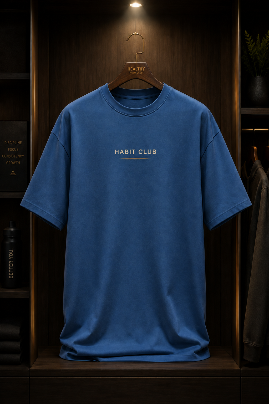 Oversized Drop Shoulder Streetwear T-shirt-Blue Colour