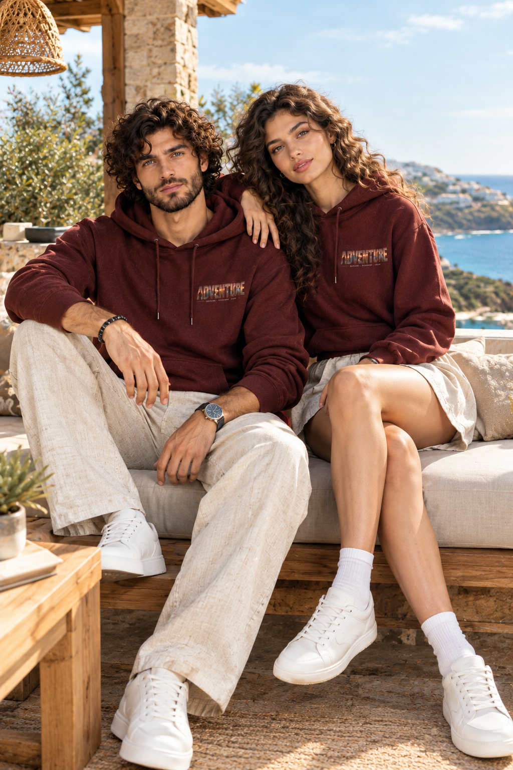 ADVENTURE UNISEX MAROON HOODIE - 350 GSM FLEECE COTTON