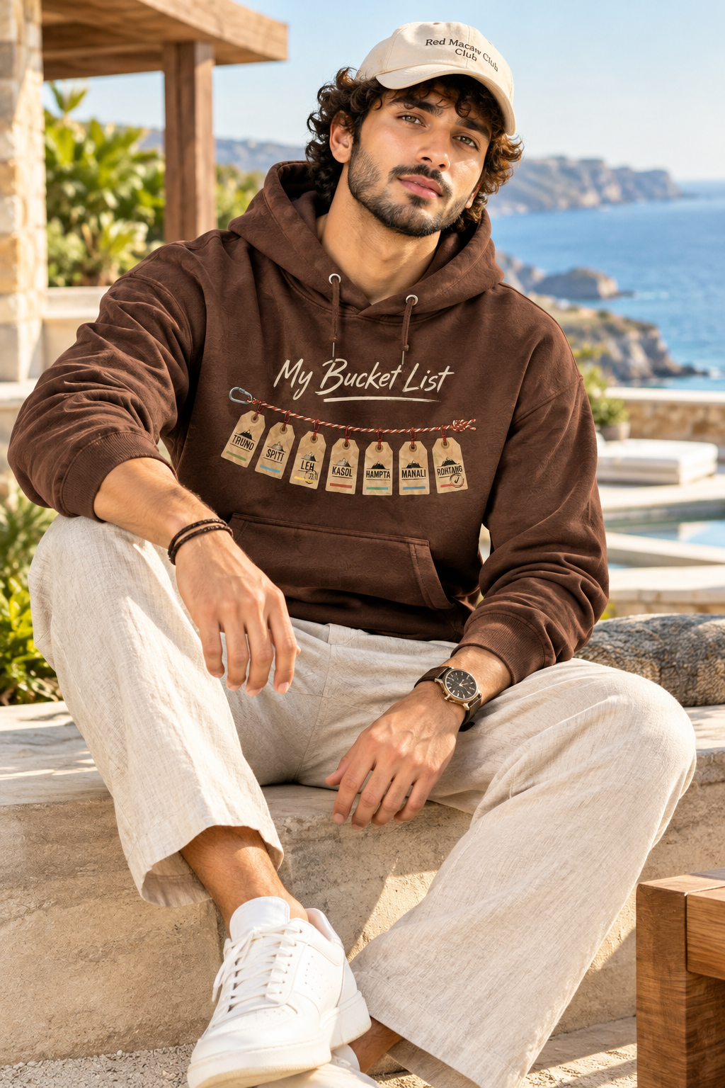 MY BUCKET LIST - UNISEX COFFEE BROWN HOODIE - 350 GSM FLEECE COTTON