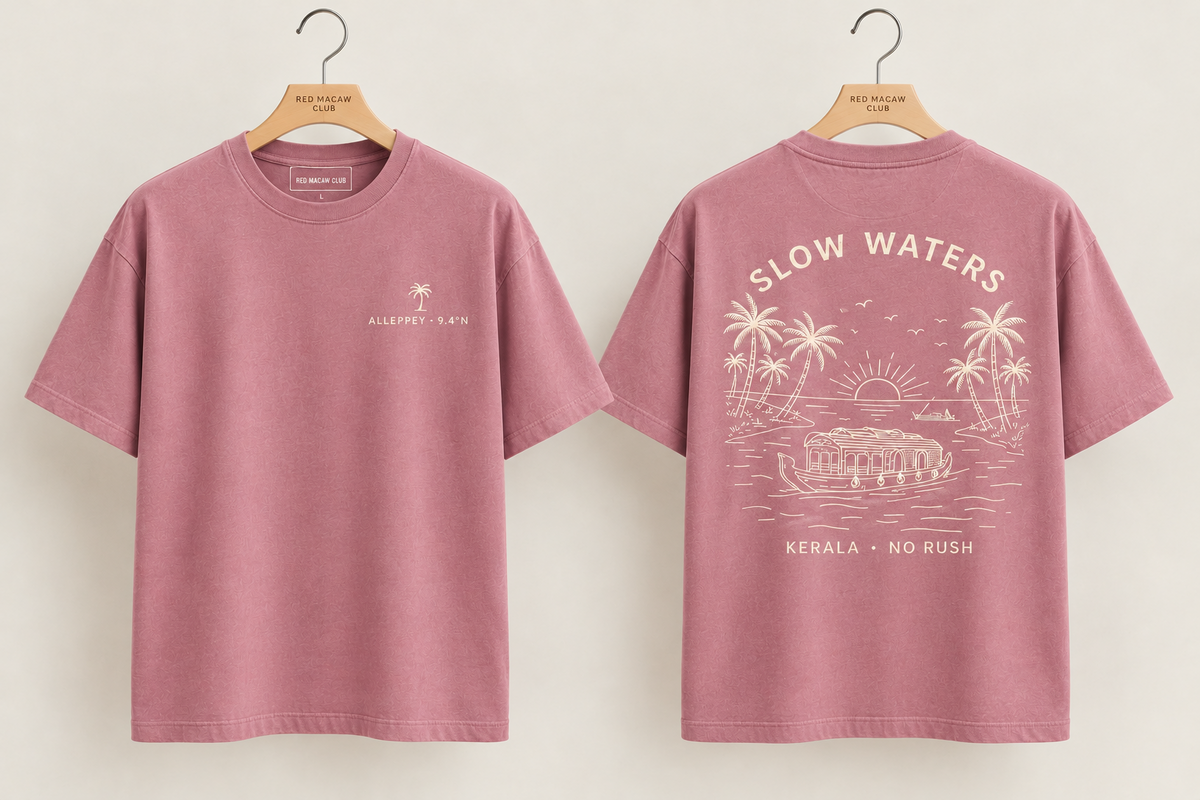 ALLEPPEY - REGULAR SLIM FIT CREW NECK BABY PINK - COTTON TEE