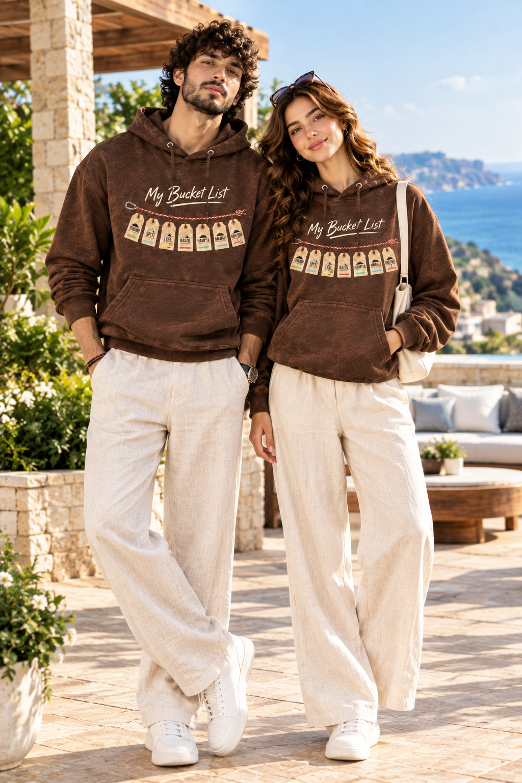 MY BUCKET LIST - UNISEX COFFEE BROWN HOODIE - 350 GSM FLEECE COTTON
