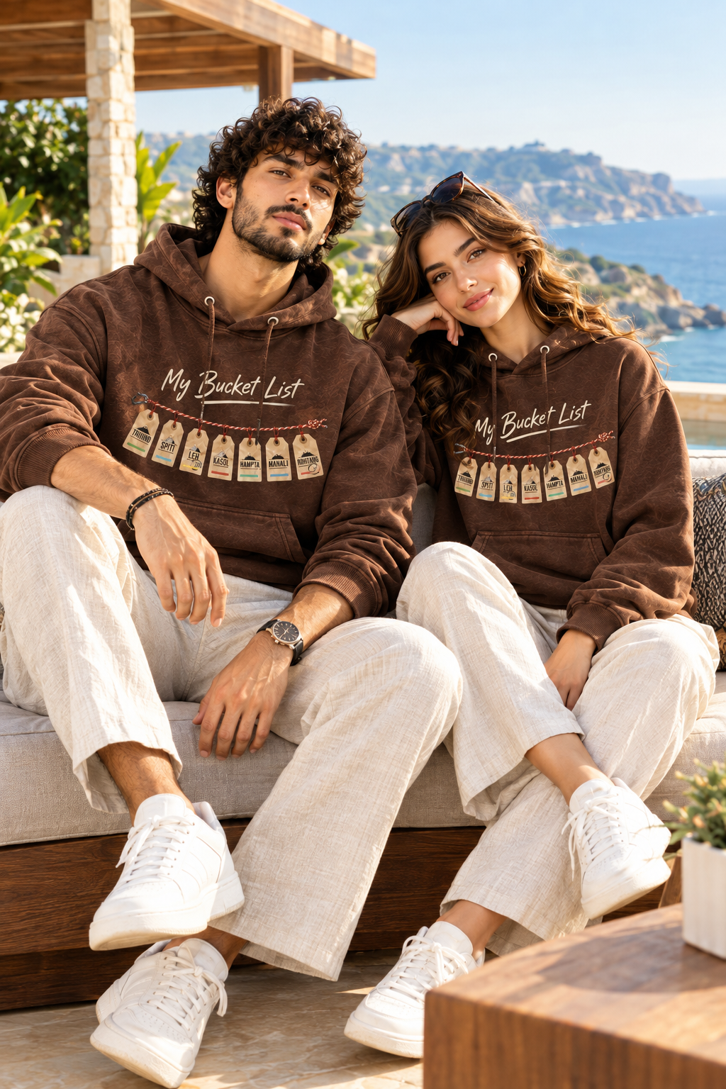 MY BUCKET LIST - UNISEX COFFEE BROWN HOODIE - 350 GSM FLEECE COTTON